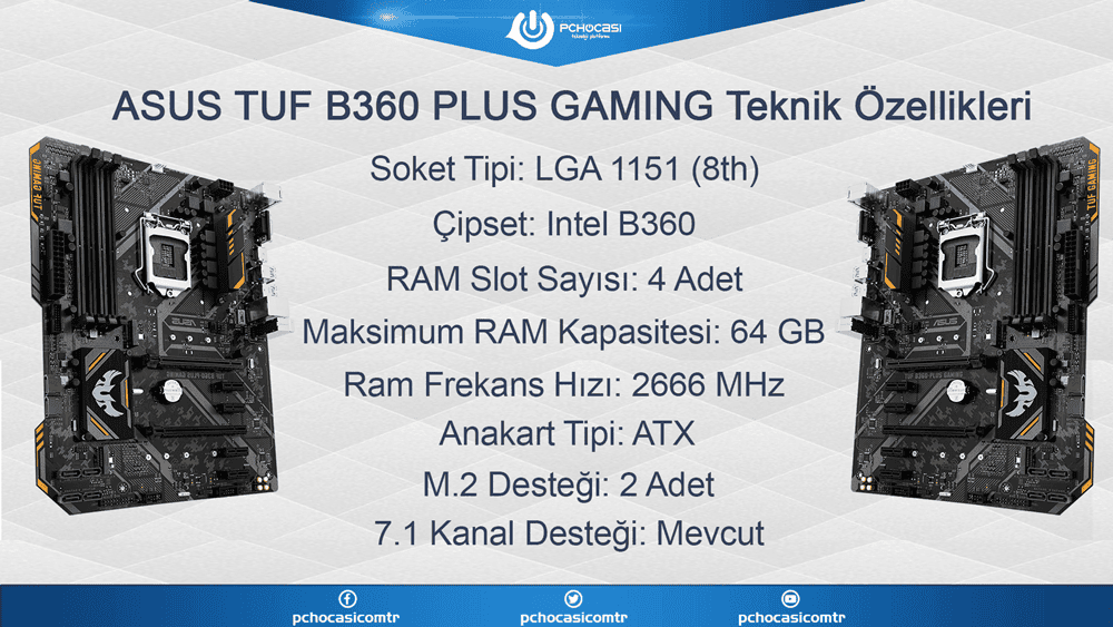 asus tuf b360 gaming plus anakart ozellikleri - PC Hocası