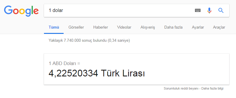 1 dolar kac tl - PC Hocası