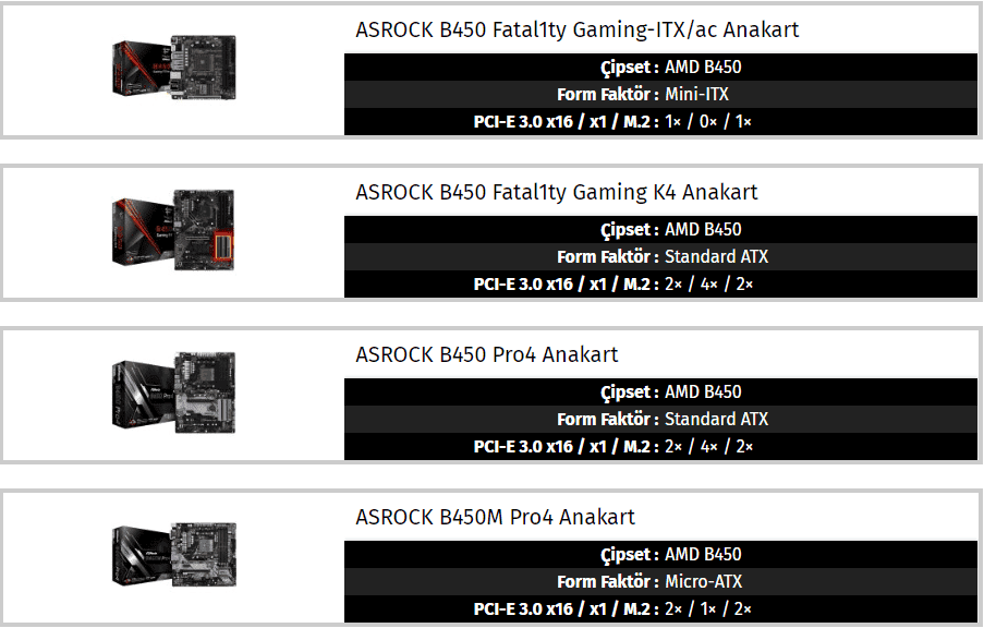 asrock b450 anakart serisi - PC Hocası