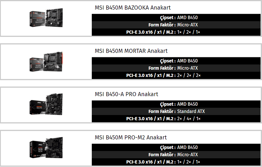 msi b450 anakart serisi 002 - PC Hocası