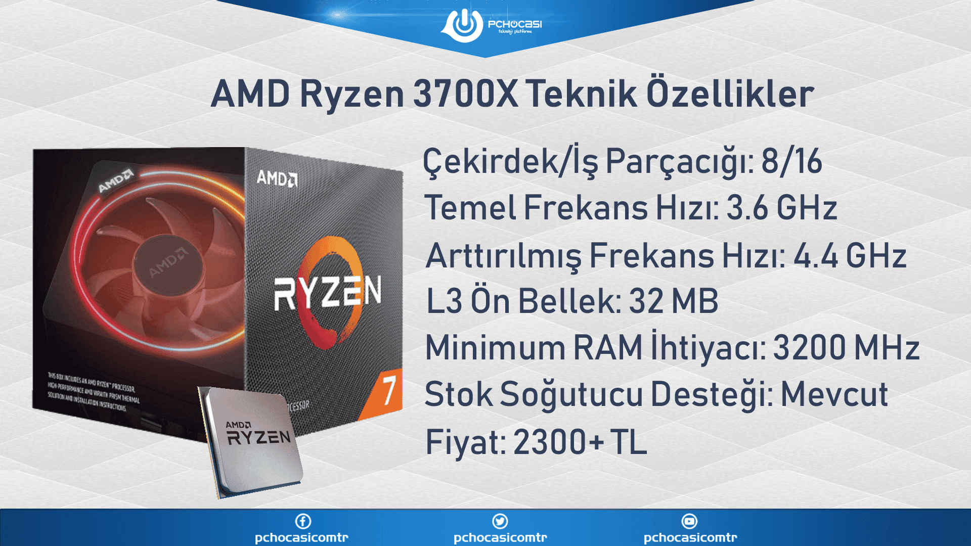 AMD Ryzen 3700X Teknik Ozellikler - PC Hocası