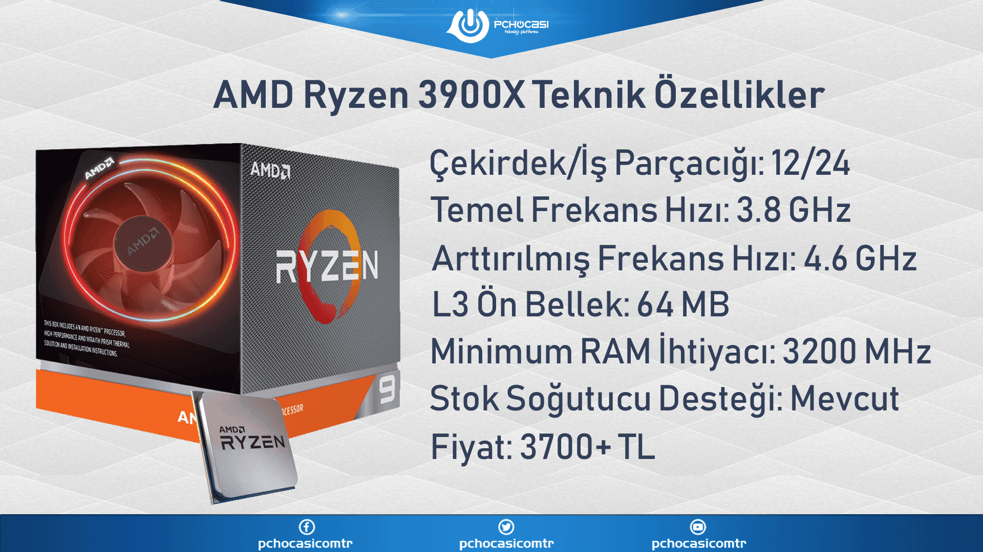 AMD Ryzen 3900X Teknik Ozellikler - PC Hocası