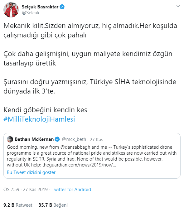 selcuk bayraktar iha cevabi - PC Hocası