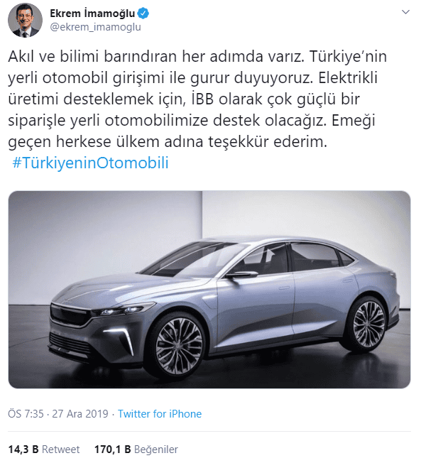 yerli otomobil ekrem imamoglu - PC Hocası