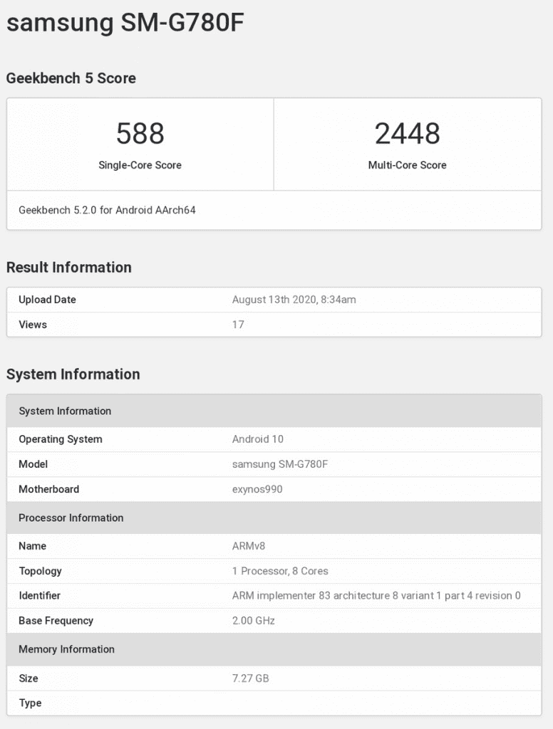 Galaxy S20 Fan Edition'ın Benchmark Testleri Sızdırıldı Galaxy S20 Fan Edition Benchmark scores - PC Hocası