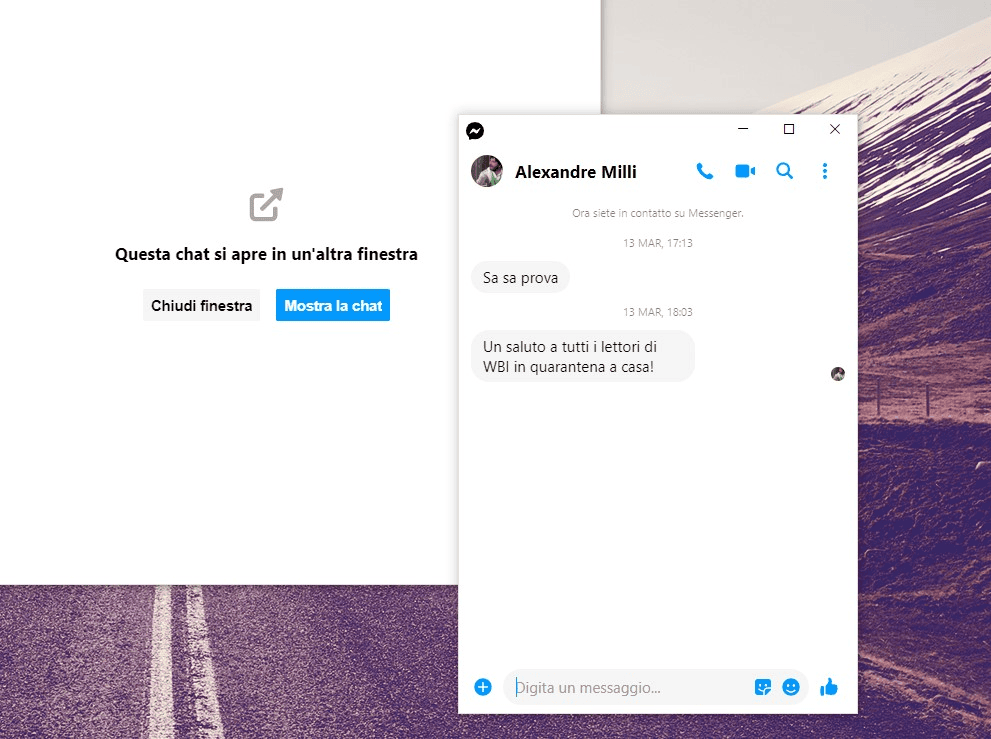 Windows için Facebook Messenger'a Yeni Özellikler Geliyor Messenger per Windows 10 chat aperte in una nuova finestra - PC Hocası