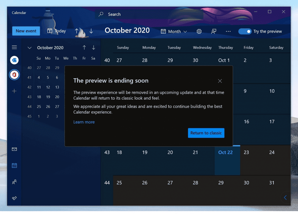 Microsoft Takvim Önizleme Uygulamasını Kapatıyor Calendar Preview is ending - PC Hocası