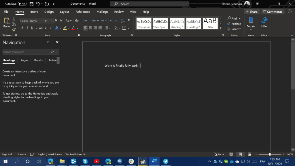 Microsoft Word'e Karanlık Mod Desteği Geliyor EnPztI9WEAAJgB - PC Hocası