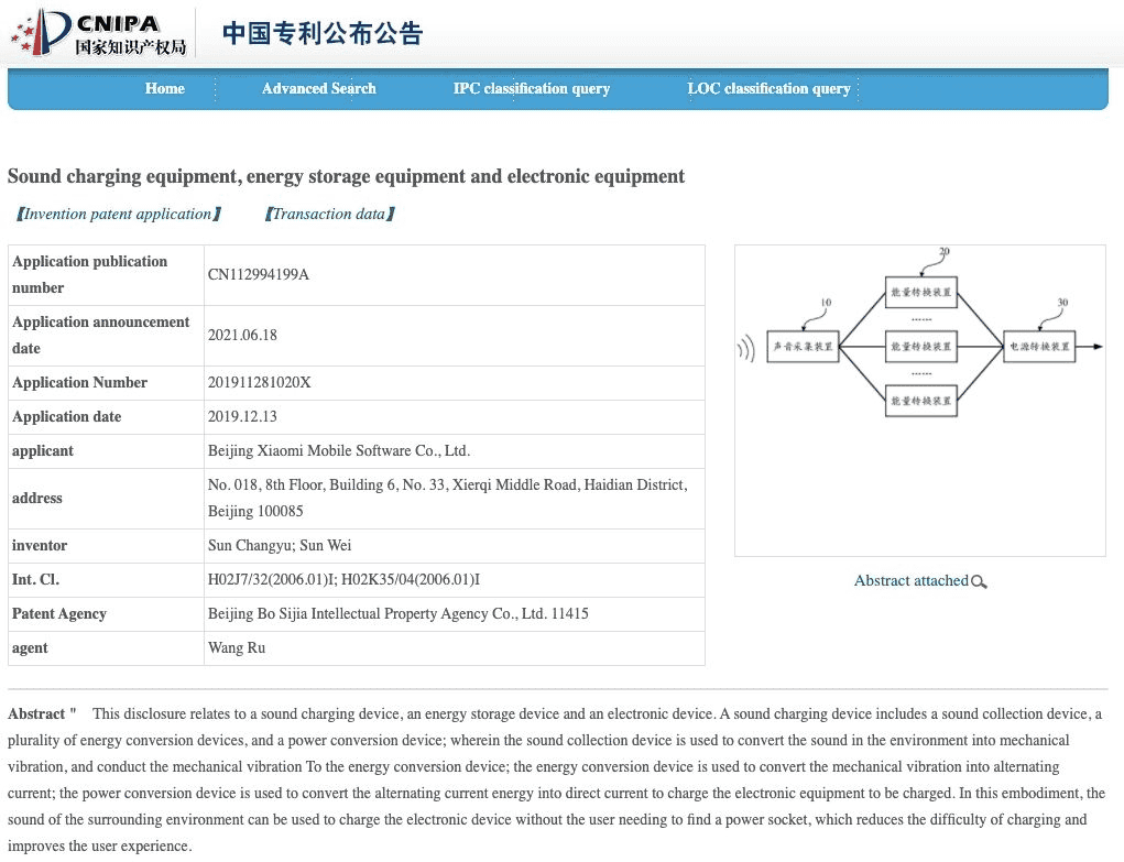 Xiaomi Sound Charging Patent CNIPA - PC Hocası