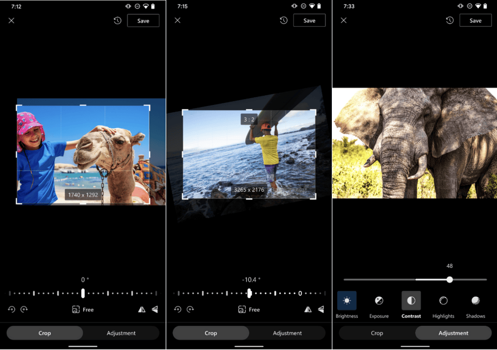 OneDrive için Yeni Fotoğraf Düzenleme Aracı Kullanıma Sunuldu! android screen shots 3 up - PC Hocası