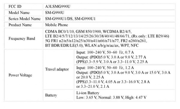 Samsung Galaxy S21 FE, 45W Hızlı Şarj Destekleyecek! samsung galaxy s21 fe fcc listing charger - PC Hocası