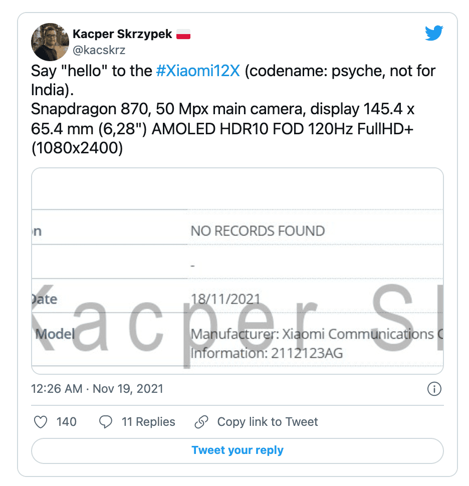 Xiaomi 12X Teknik Özellikleri Ortaya Çıktı! Ekran Resmi 2021 11 20 21.22.36 - PC Hocası