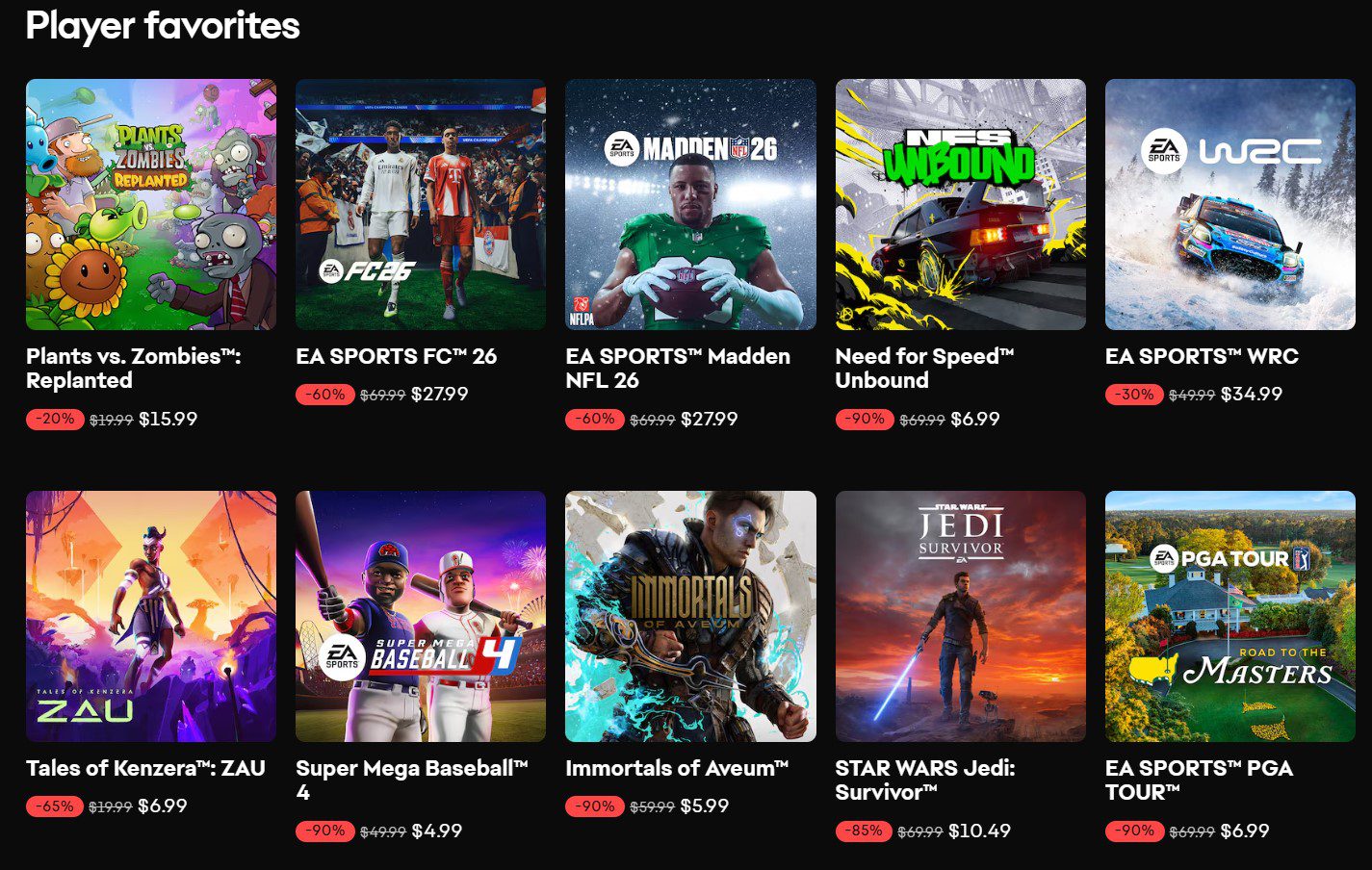 2025 EA Games Kış İndirimleri