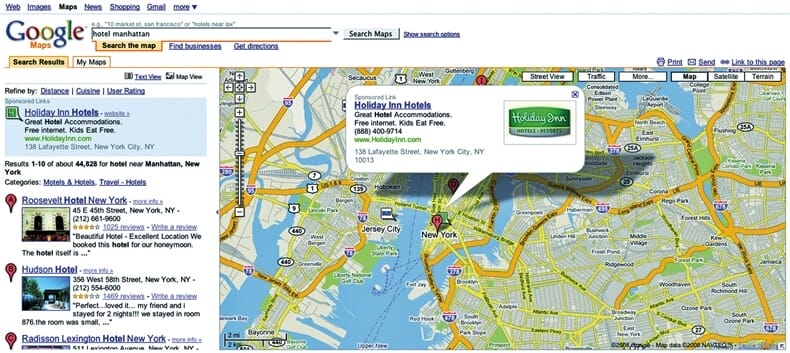 google maps ta reklam devri basliyor