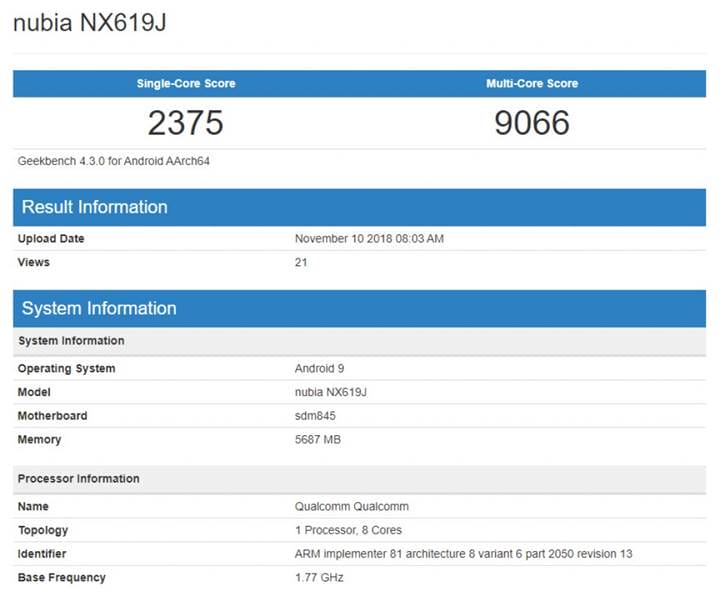 Nubia Red Magic Mars Geekbench te goruntulendi105259 1 - PC Hocası