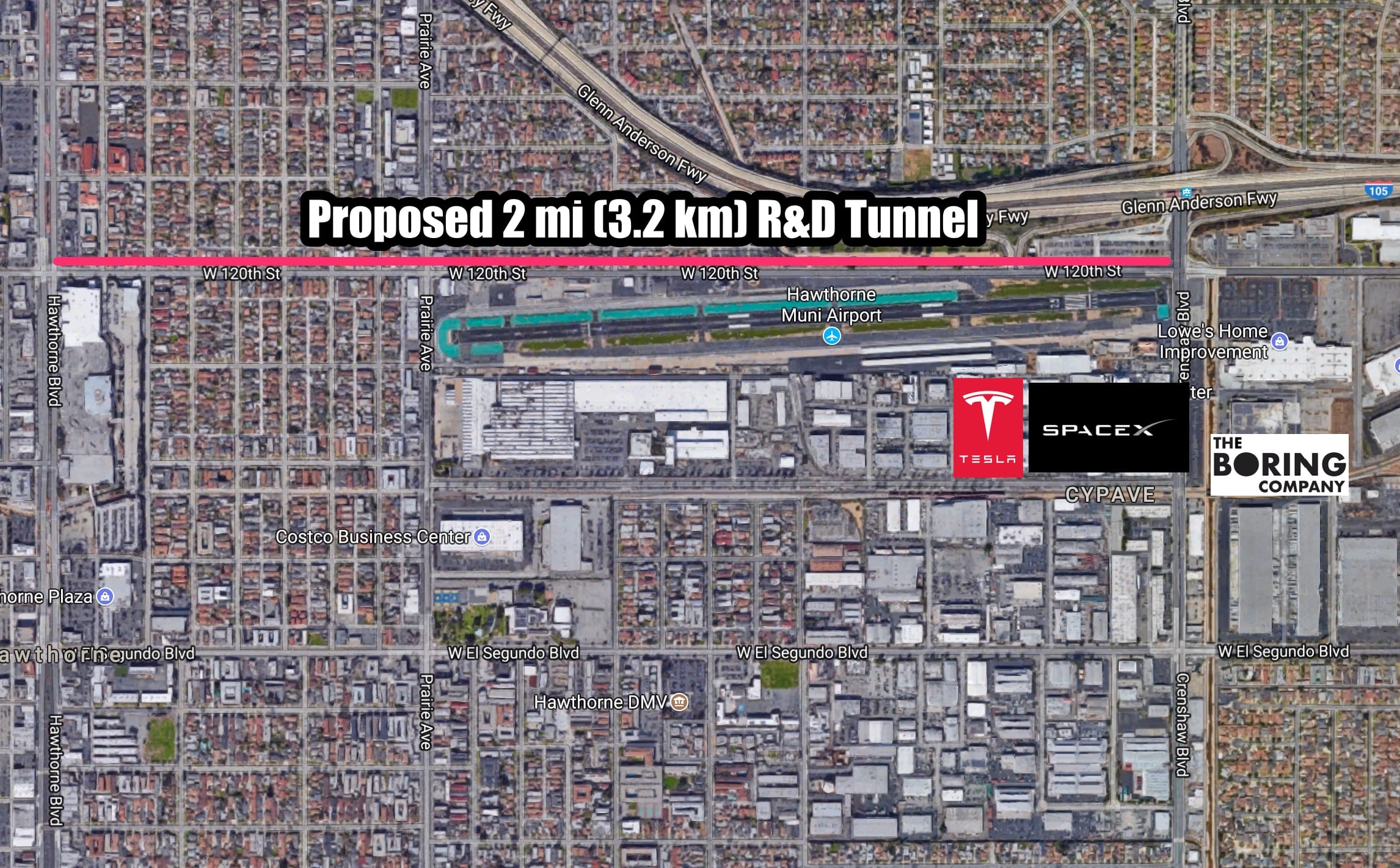 map the boring company tunnel hawthorne - PC Hocası