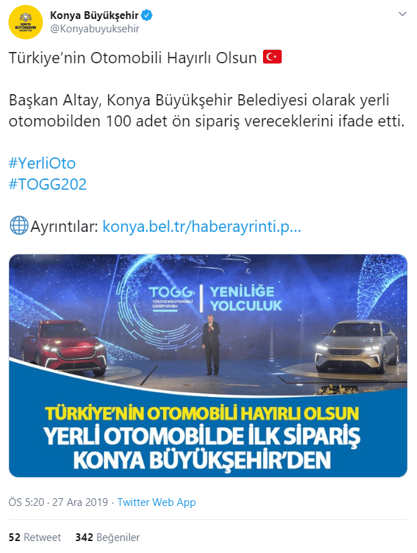 yerli otomobil konya buyuksehir belediyesi - PC Hocası