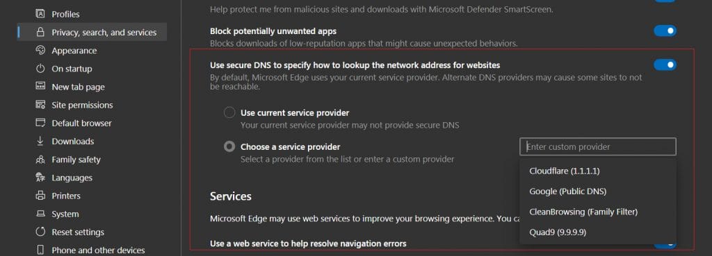Microsoft Edge Tarayıcısına Ekstra Gizlilik Gelecek encrypted dns - PC Hocası
