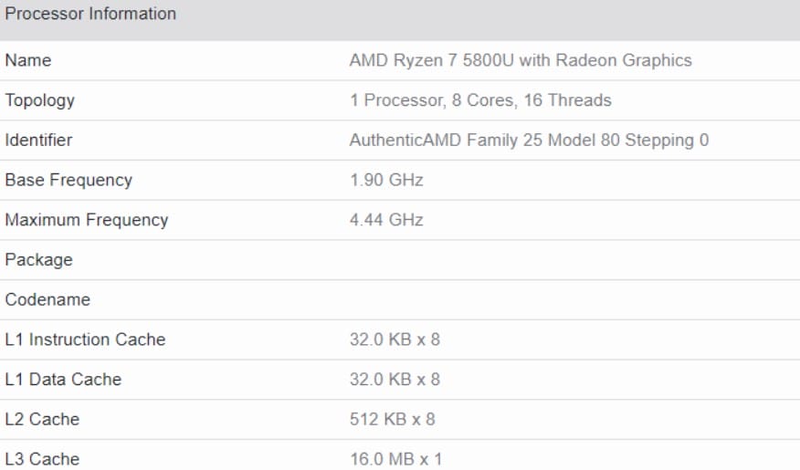 AMD Ryzen 5 5800U Cezanne