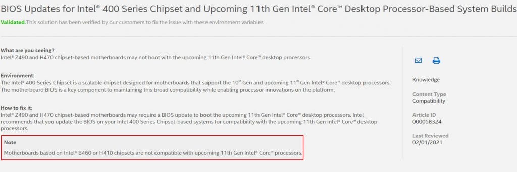 intel h410 anakartlari intel core 11. nesil islemcileri desteklemeyecek 3 - PC Hocası