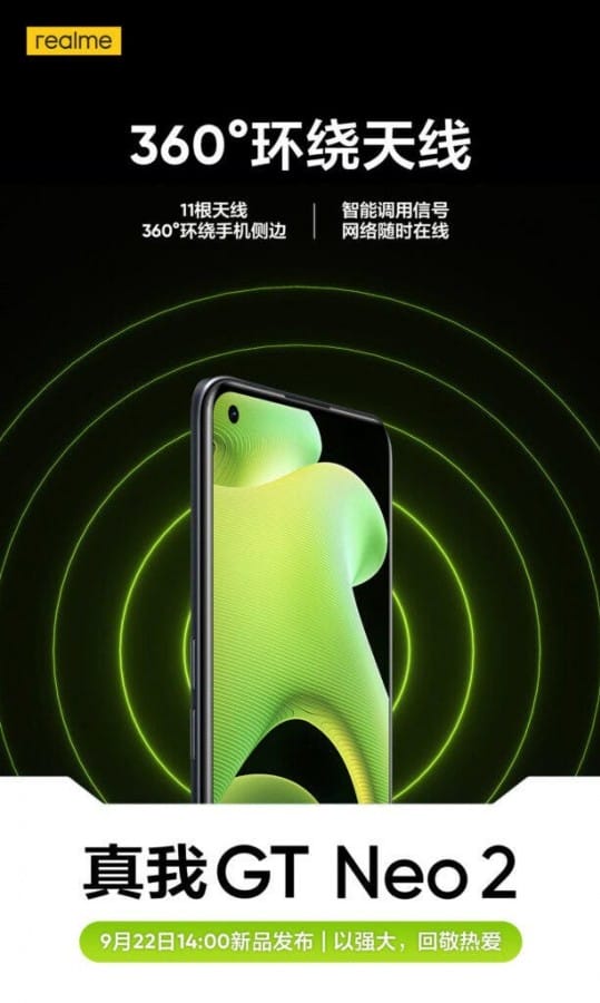 Realme GT Neo2, Daha İyi Bağlantı için 11 Antene Sahip Olacak! realme gt neo 2 - PC Hocası