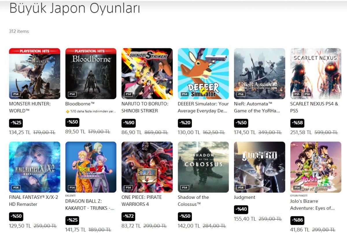 PlayStation Store Büyük Japon Oyunları