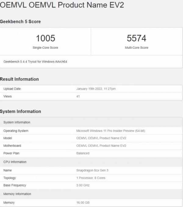 Microsoft'tan Snapdragon 8cx Gen 3 İşlemcili Dizüstü Bilgisayar Geliyor! microsoft surface snapdragon 8cx gen3 geekbench - PC Hocası