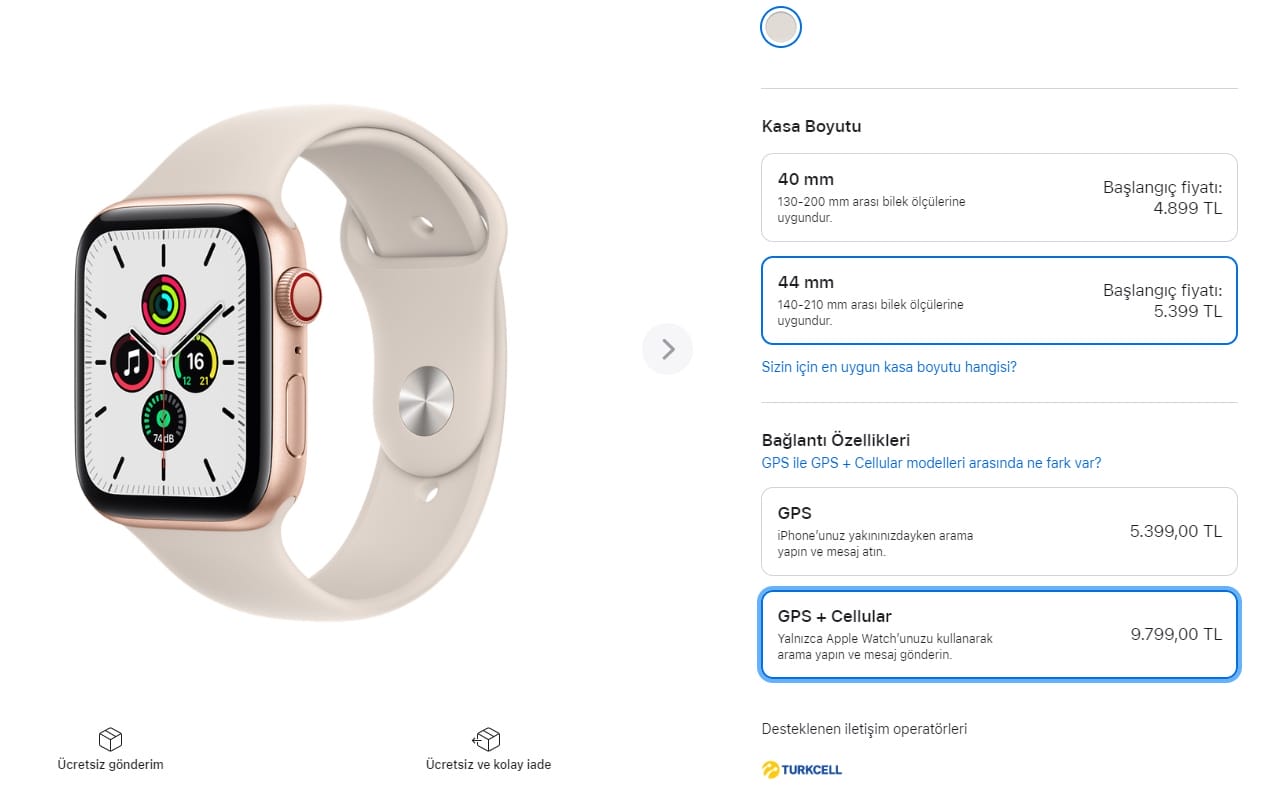 e-sim destekli Apple Watch