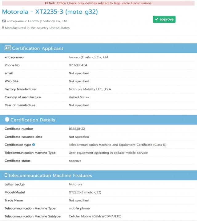 motorola moto g32 nbtc - PC Hocası