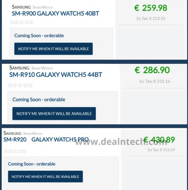 Samsung Galaxy Watch5 ve Watch5 Pro Fiyatları Sızdırıldı! galaxy watch 5 ve watch 5 pro fiyat - PC Hocası