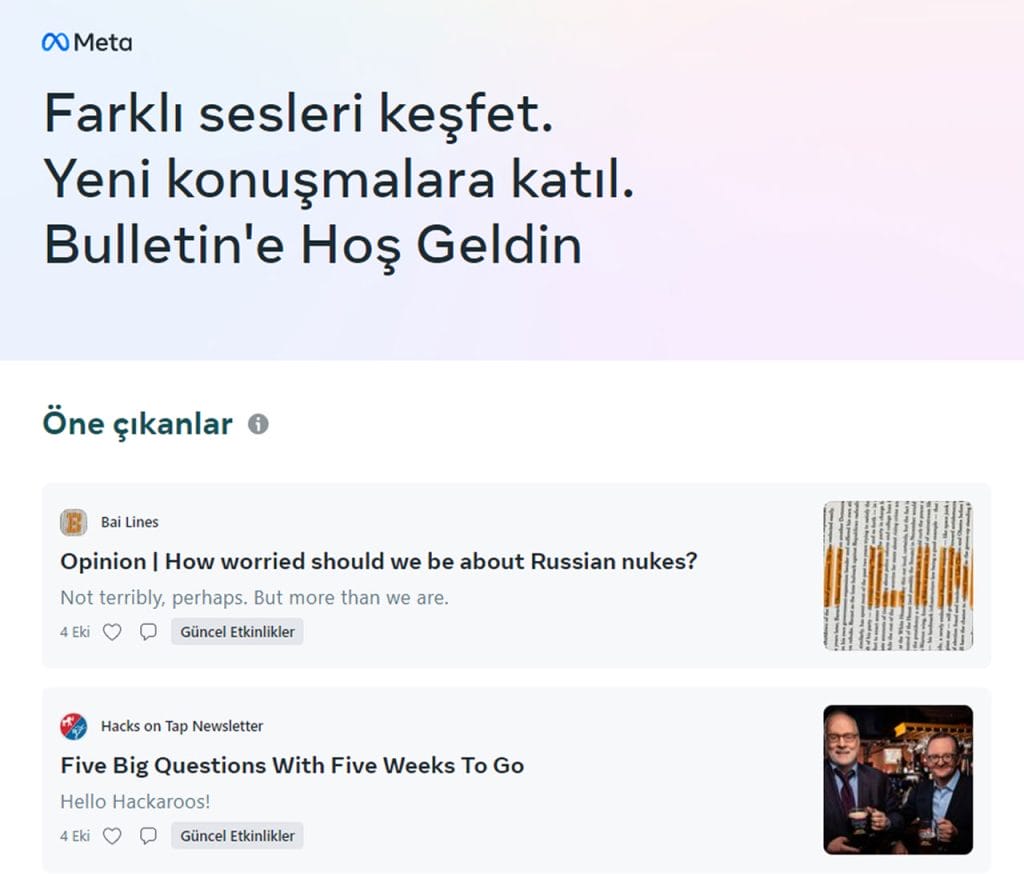 meta facebook bulletin - PC Hocası