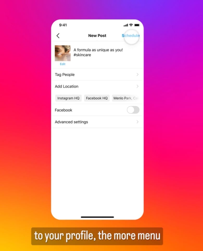 Instagram’da gönderi zamanlama
