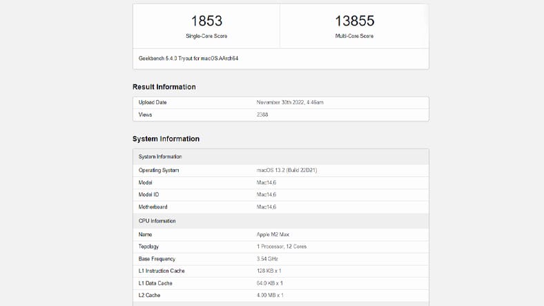 M2 Max İşlemcili MacBook Pro GeekBench'te Ortaya Çıktı! macbookpro m2 max işlemci - PC Hocası