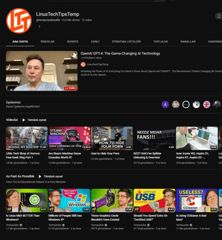 Linus Tech Tips YouTube